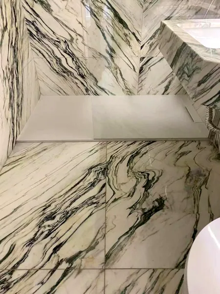Bathroom clad from floor to ceiling