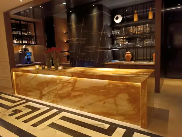 Backlit onyx bar