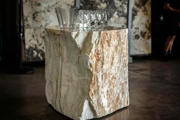 Tables, stools and planters from raw blocks