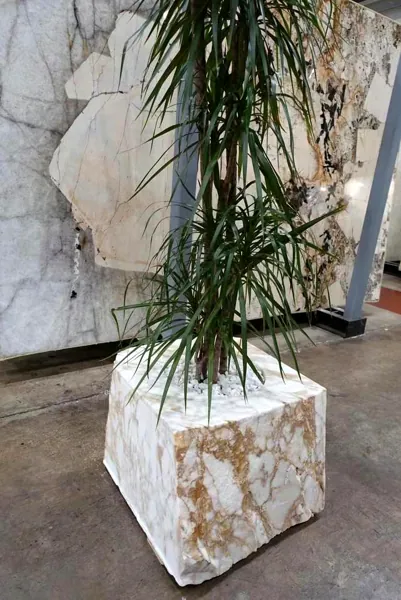 Tables, stools and planters from raw blocks